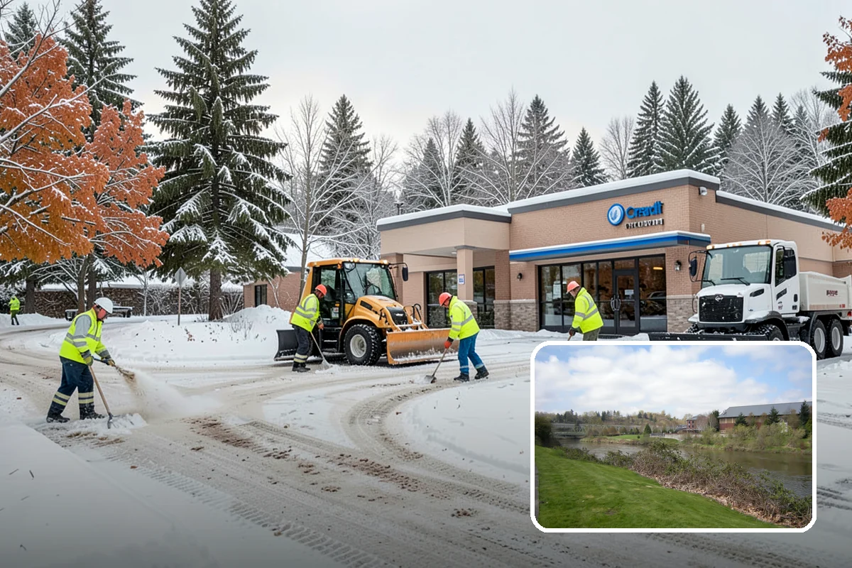 Early Morning Snow Removal in Tukwila, King County, WA - Focused on the critical pre-opening window