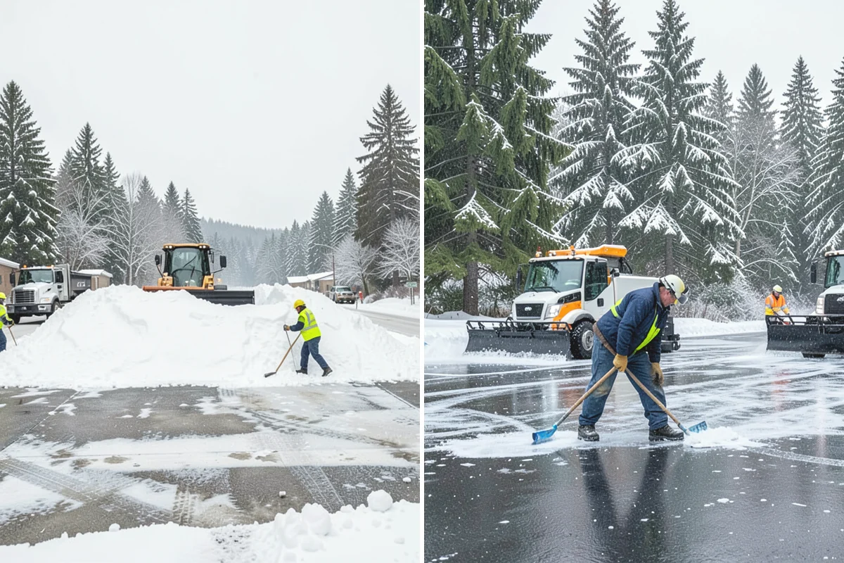 Early Morning Snow Removal in University Place, Pierce County, WA - We set a clearing target keyed to your opening hour