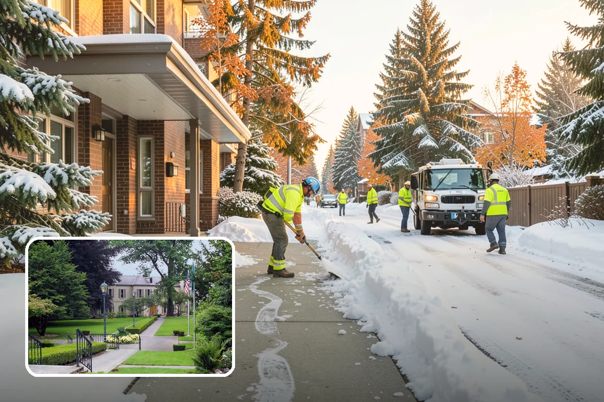 Early Morning Snow Removal in Woodinville, King County, WA - Focused on the critical pre-opening window