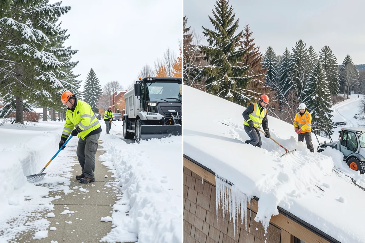 Early Morning Snow Removal in Woodinville, King County, WA - We set a clearing target keyed to your opening hour