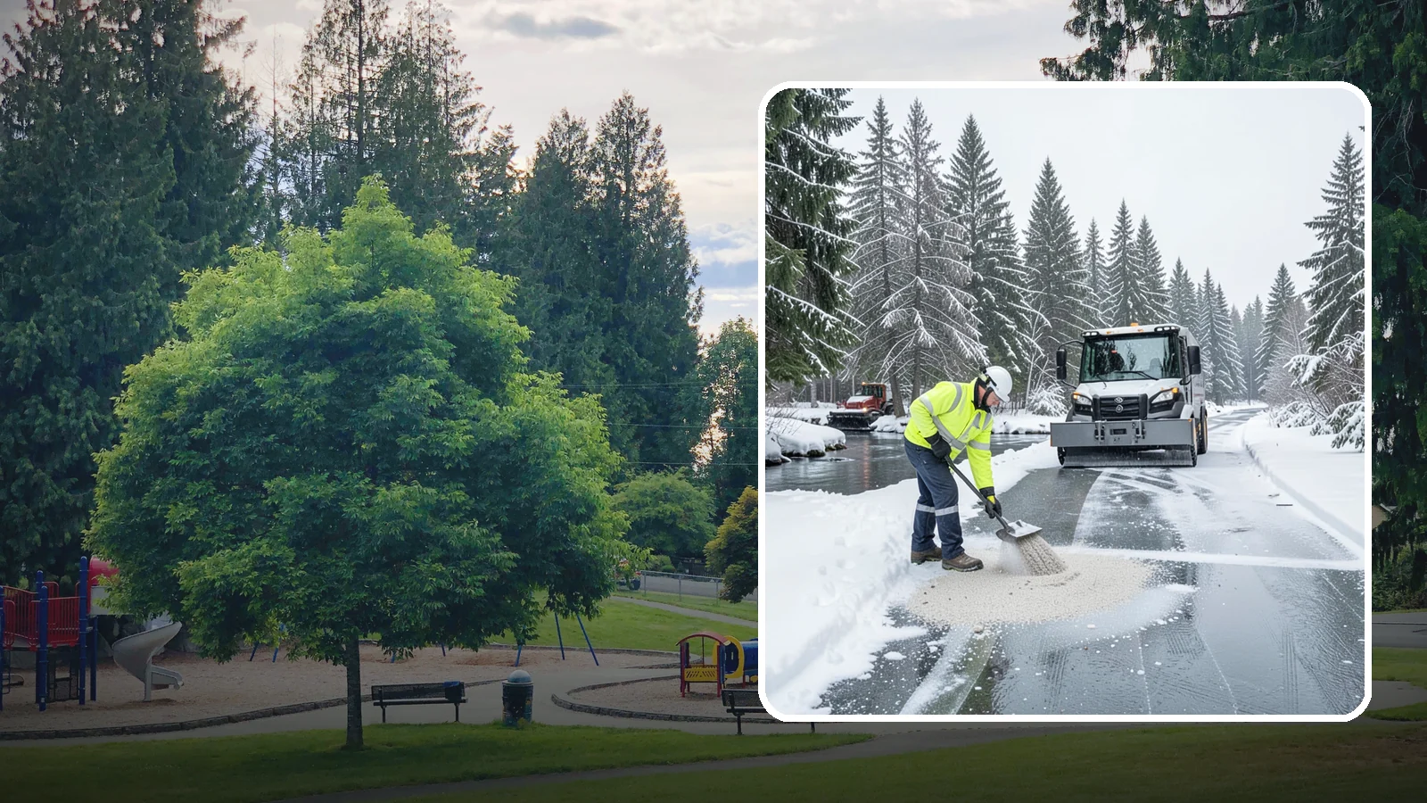 Eco-Friendly Deicing in Bonney Lake, Pierce County, WA - Eco-friendly deicing clears ice while minimizing runoff into the streams, wetlands, and Puget Sound waters that define our region.