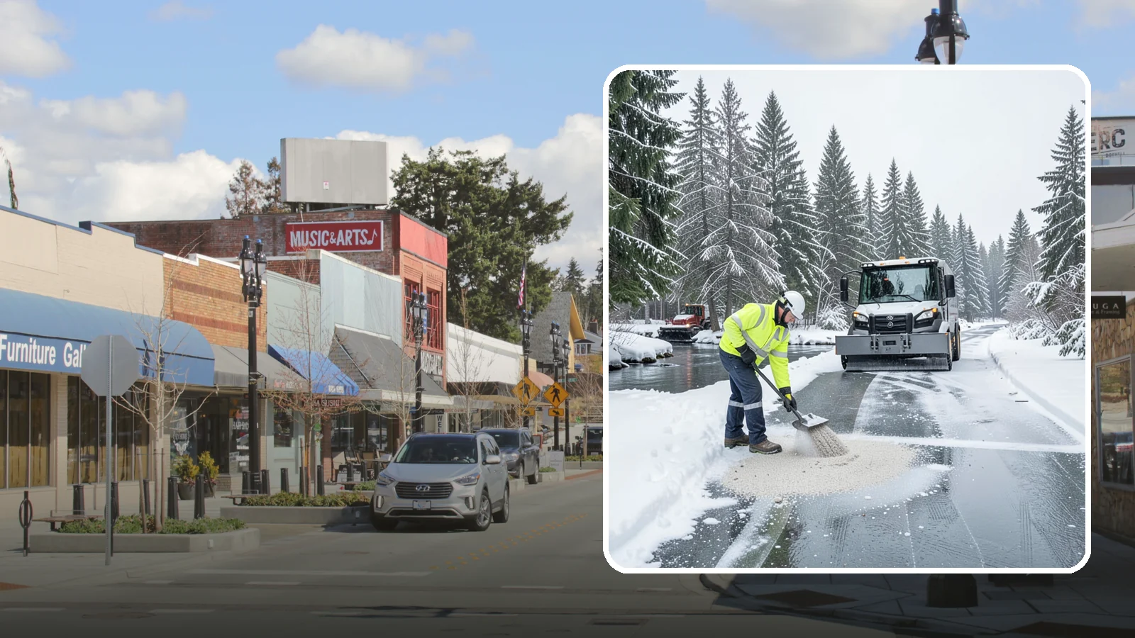 Eco-Friendly Deicing in Bothell, King County, WA - Eco-friendly deicing clears ice while minimizing runoff into the streams, wetlands, and Puget Sound waters that define our region.