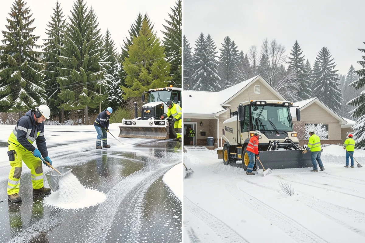 Eco-Friendly Deicing in Bothell, King County, WA - Pretreat surfaces with brine to reduce total material