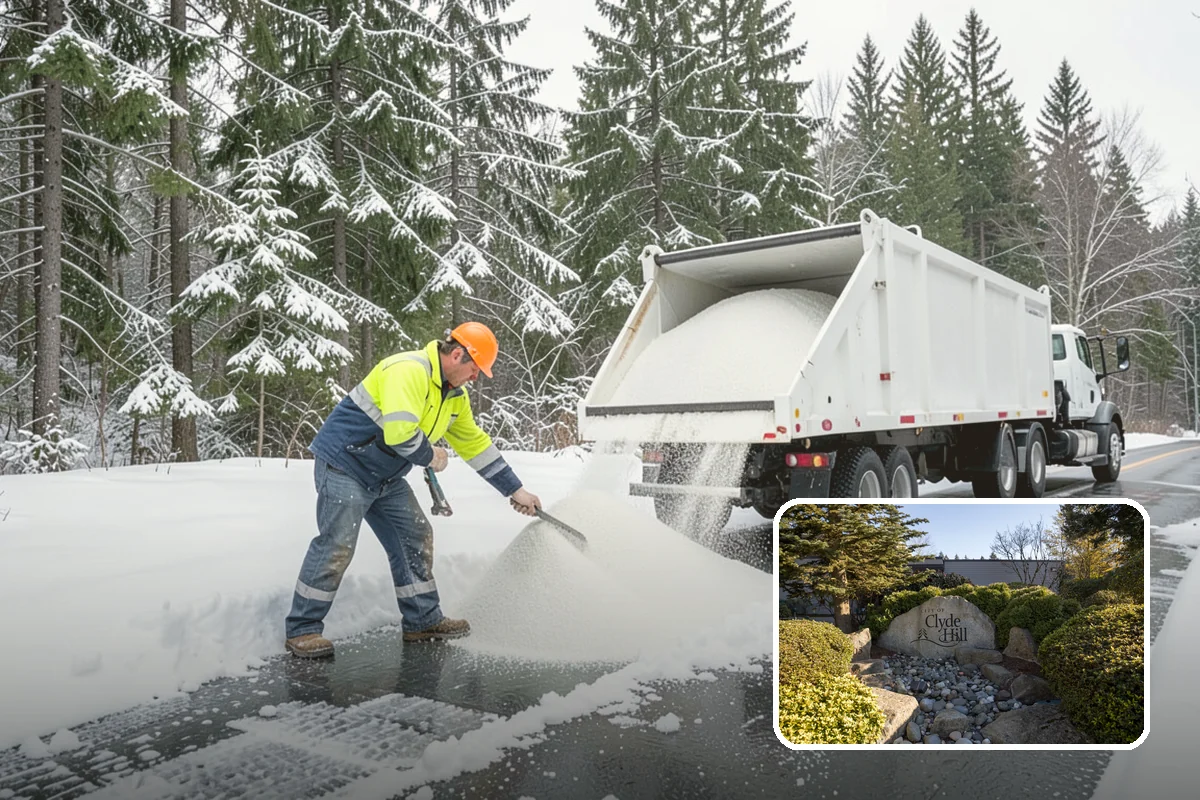 Eco-Friendly Deicing in Clyde Hill, King County, WA - Reduces chloride runoff to creeks and the Sound