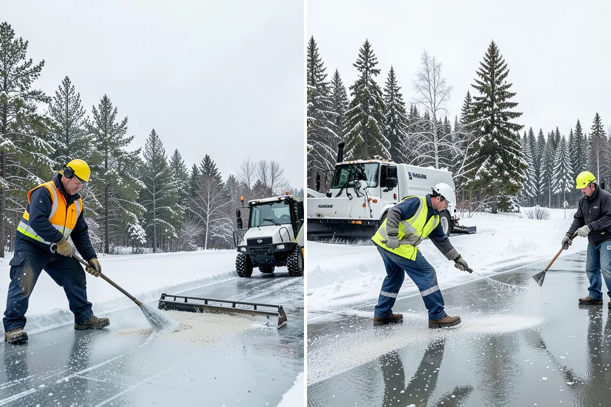 Eco-Friendly Deicing in Everett, Snohomish County, WA - Pretreat surfaces with brine to reduce total material