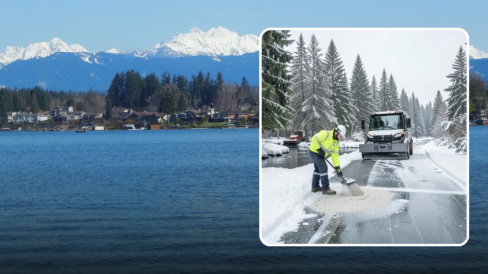 Eco-Friendly Deicing in Lake Stevens, Snohomish County, WA - Eco-friendly deicing clears ice while minimizing runoff into the streams, wetlands, and Puget Sound waters that define our region.