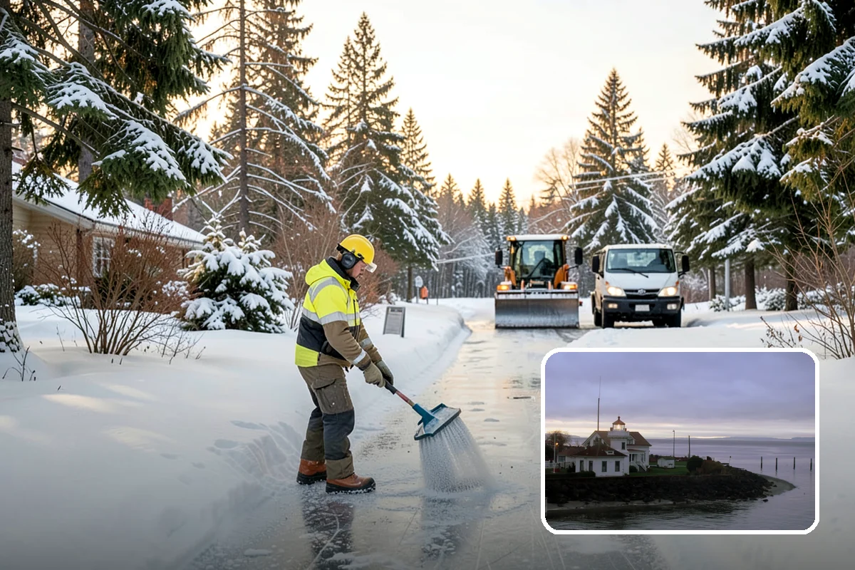 Eco-Friendly Deicing in Mukilteo, Snohomish County, WA - Reduces chloride runoff to creeks and the Sound