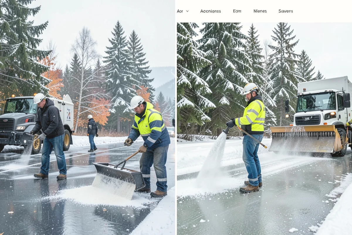 Eco-Friendly Deicing in North Bend, King County, WA - Pretreat surfaces with brine to reduce total material