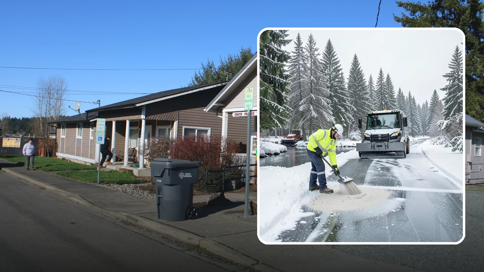 Eco-Friendly Deicing in South Prairie, Pierce County, WA - Eco-friendly deicing clears ice while minimizing runoff into the streams, wetlands, and Puget Sound waters that define our region.
