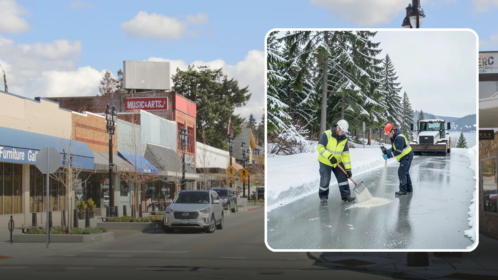 Eco-Friendly Ice Melt in Bothell, King County, WA - Eco-friendly ice melt uses lower-impact deicers that protect Puget Sound waterways, soil, and native plantings.