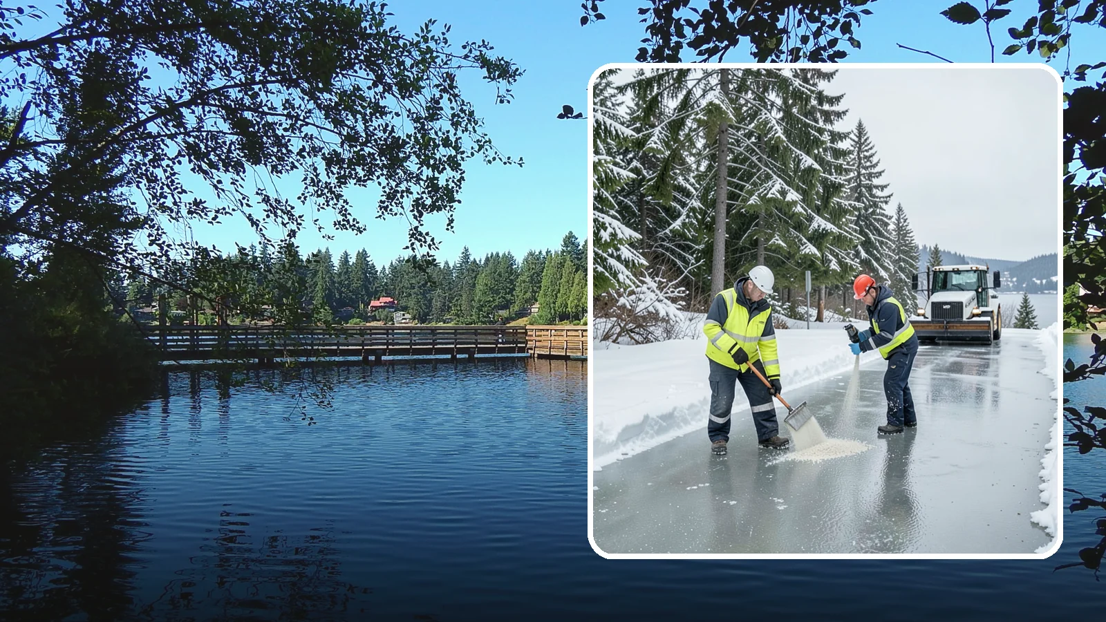 Eco-Friendly Ice Melt in Federal Way, King County, WA - Eco-friendly ice melt uses lower-impact deicers that protect Puget Sound waterways, soil, and native plantings.