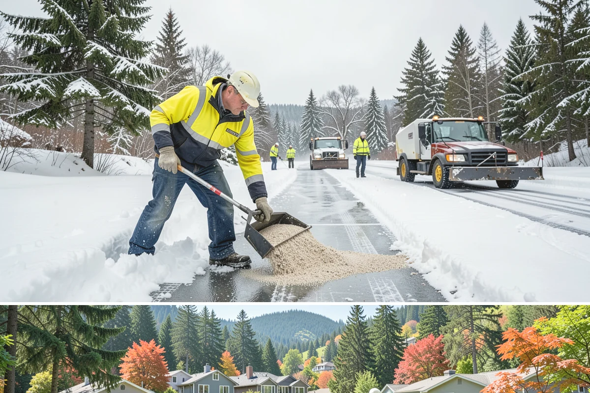 Eco-Friendly Ice Melt in Fircrest, Pierce County, WA - Eco-friendly ice melt is applied throughout the winter on environmentally sensitive properties whenever ice threatens.