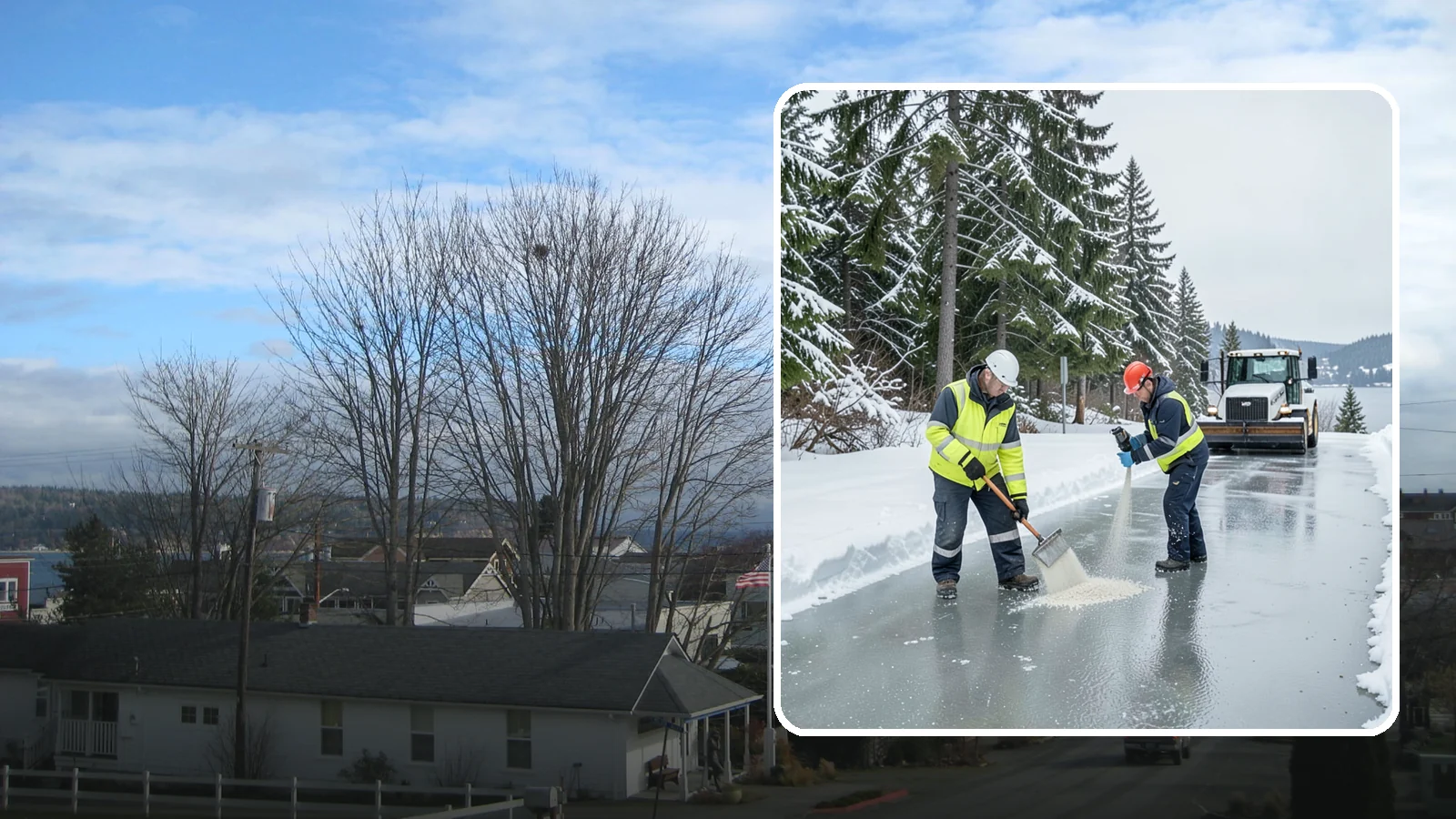 Eco-Friendly Ice Melt in Langley, Island County, WA - Eco-friendly ice melt uses lower-impact deicers that protect Puget Sound waterways, soil, and native plantings.