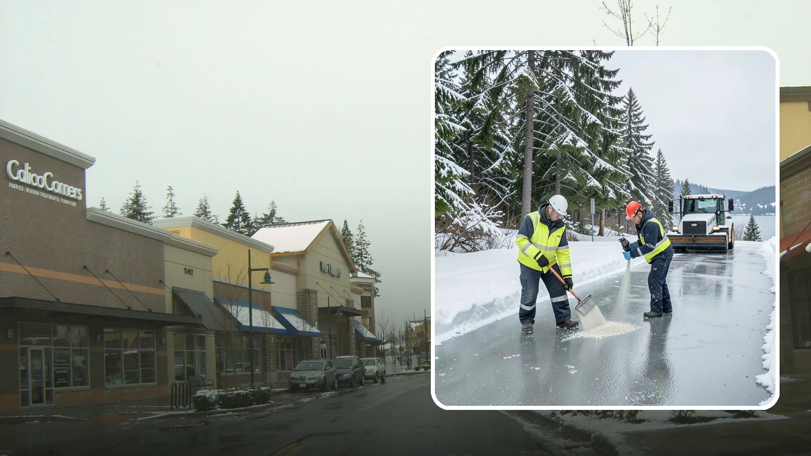 Eco-Friendly Ice Melt in Mill Creek, Snohomish County, WA - Eco-friendly ice melt uses lower-impact deicers that protect Puget Sound waterways, soil, and native plantings.