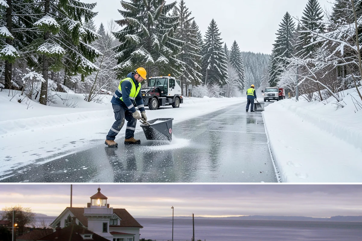 Eco-Friendly Ice Melt in Mukilteo, Snohomish County, WA - Eco-friendly ice melt is applied throughout the winter on environmentally sensitive properties whenever ice threatens.