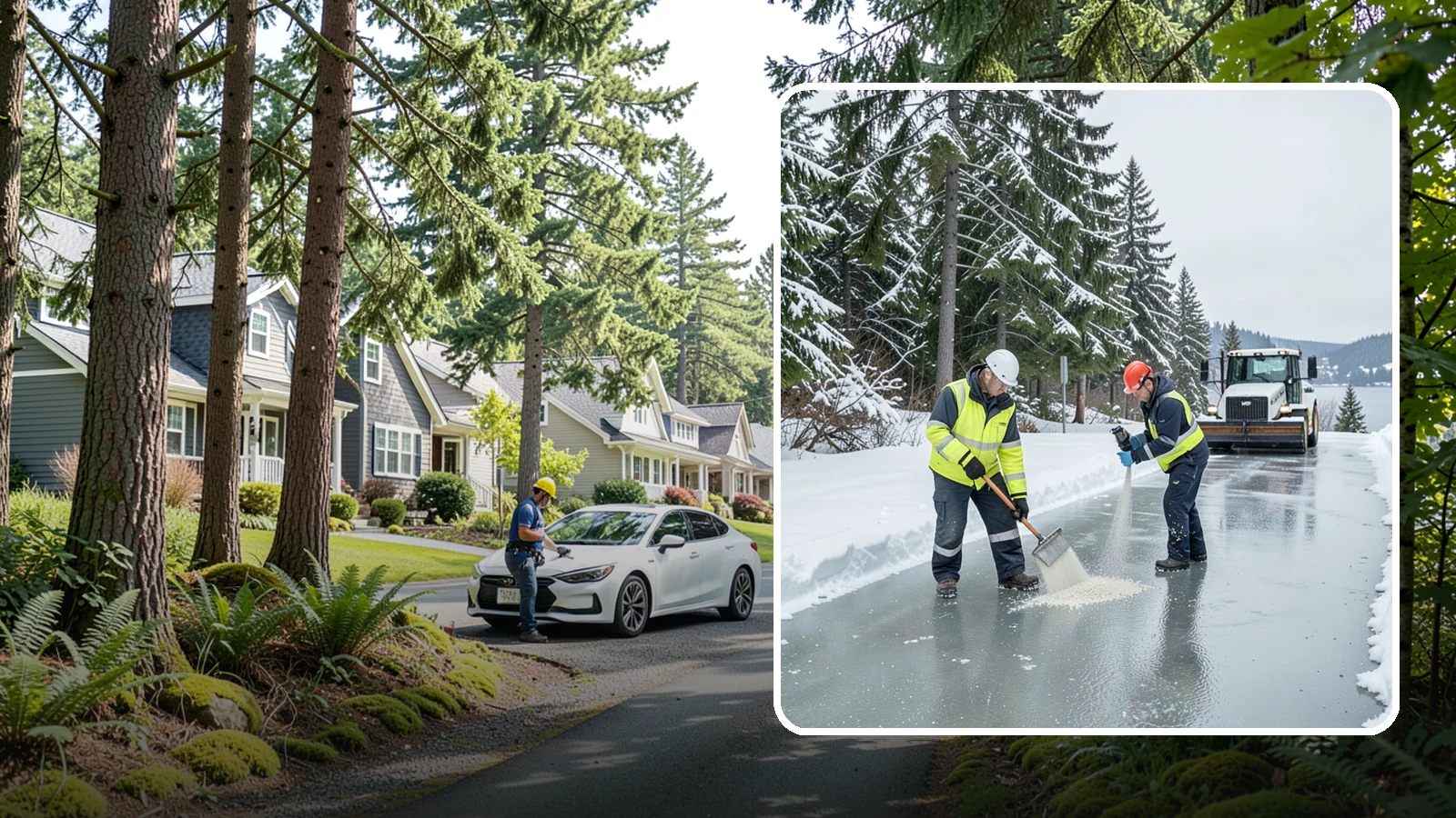 Eco-Friendly Ice Melt in Normandy Park, King County, WA - Eco-friendly ice melt uses lower-impact deicers that protect Puget Sound waterways, soil, and native plantings.