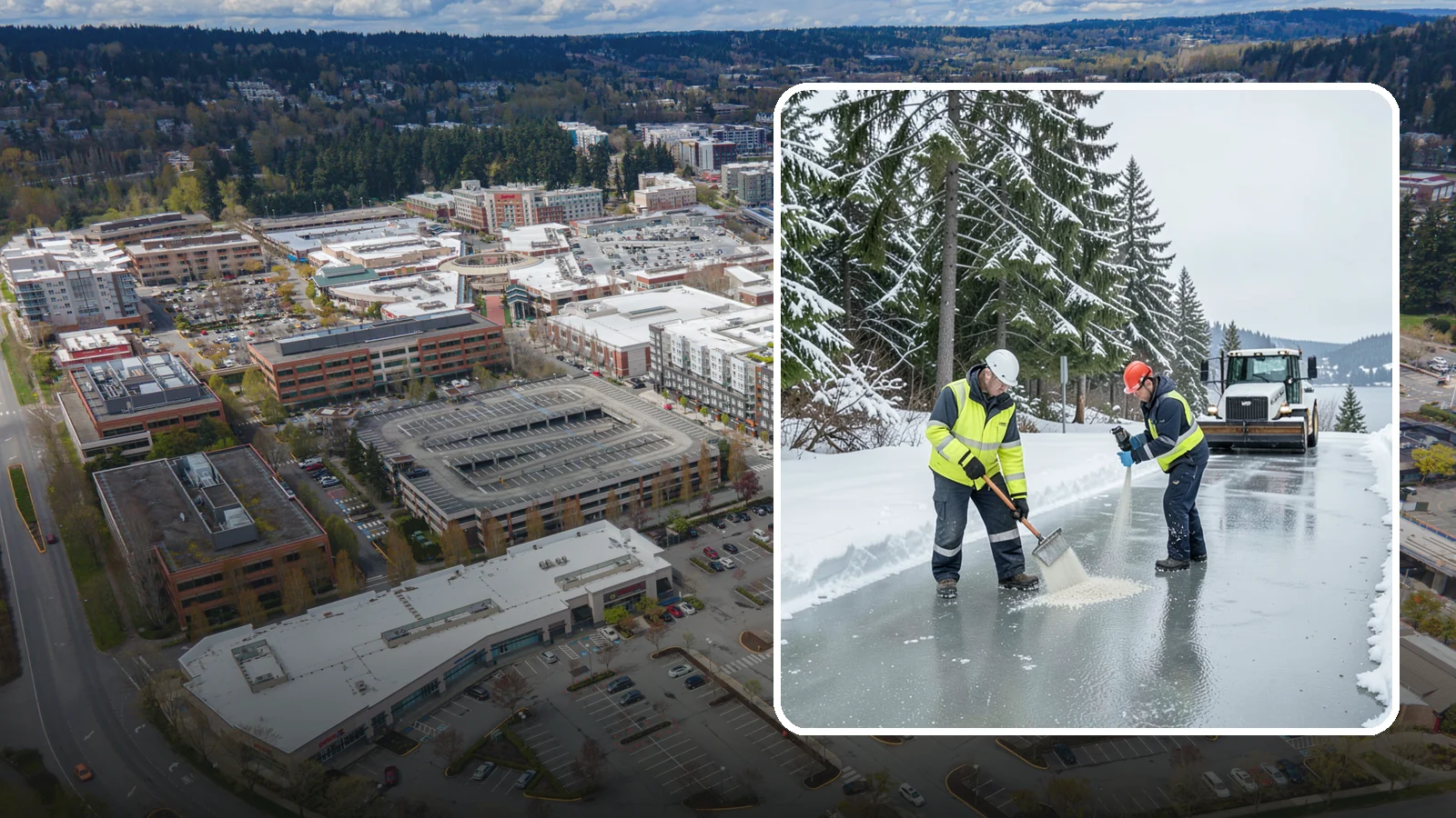 Eco-Friendly Ice Melt in Redmond, King County, WA - Eco-friendly ice melt uses lower-impact deicers that protect Puget Sound waterways, soil, and native plantings.