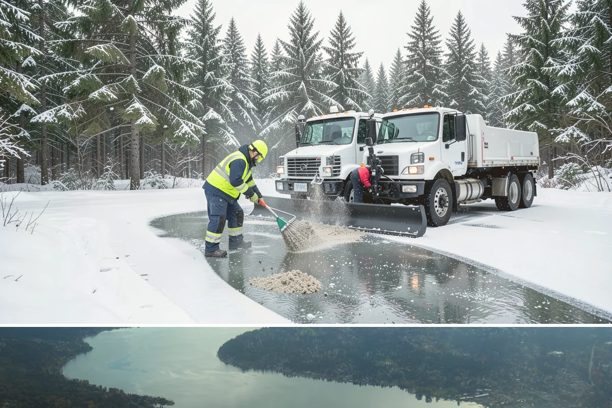 Eco-Friendly Ice Melt in Sammamish, King County, WA - Eco-friendly ice melt is applied throughout the winter on environmentally sensitive properties whenever ice threatens.