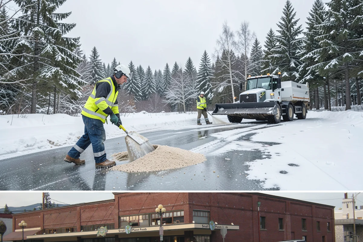 Eco-Friendly Ice Melt in Sedro-Woolley, Skagit County, WA - Eco-friendly ice melt is applied throughout the winter on environmentally sensitive properties whenever ice threatens.