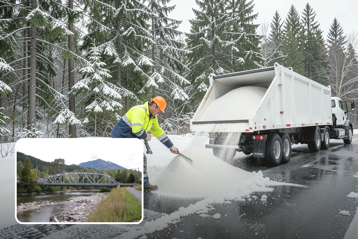 Eco-Friendly Ice Melt in Skykomish, King County, WA - Lower chloride load protects salmon streams and shellfish beds