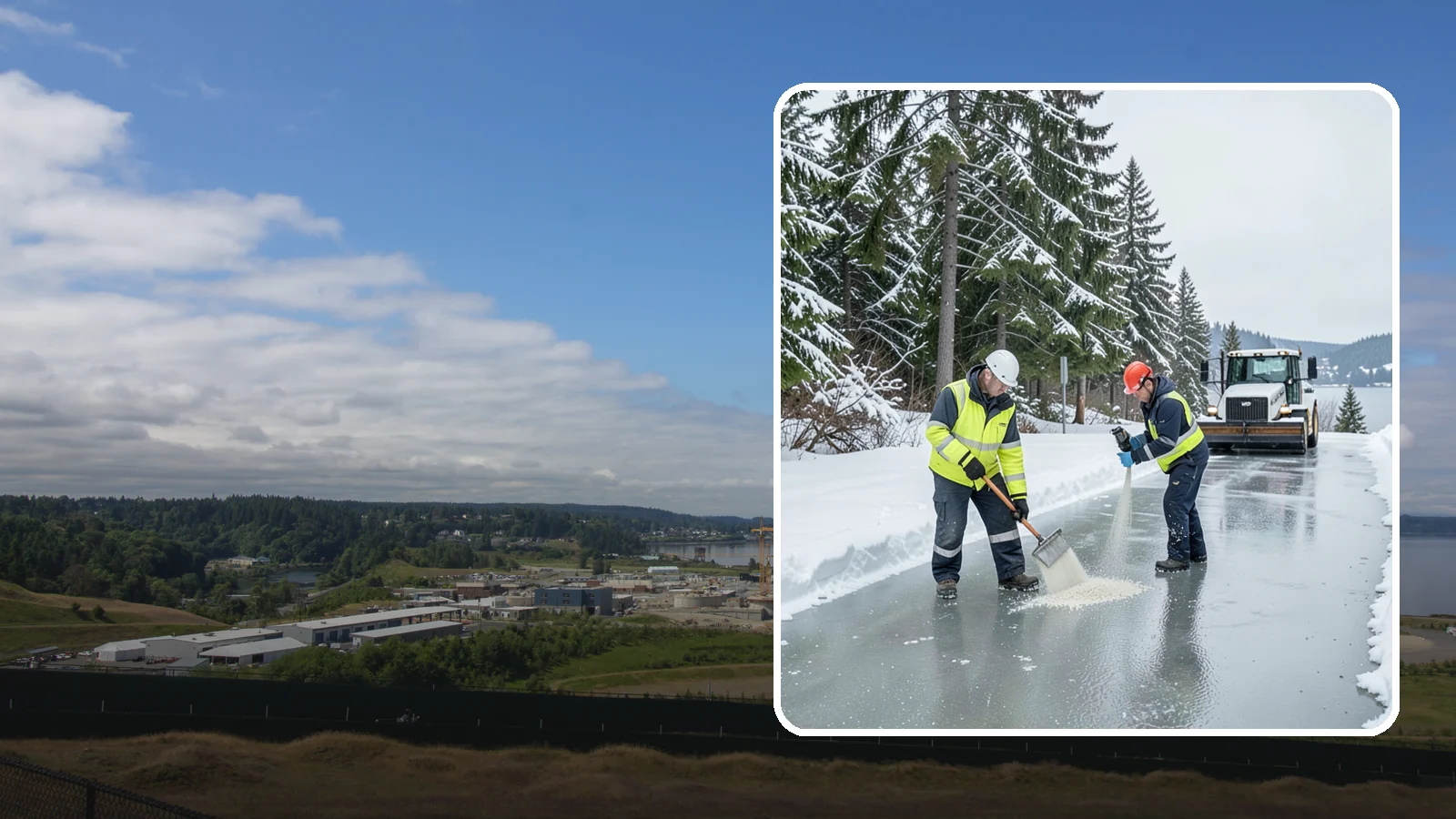 Eco-Friendly Ice Melt in University Place, Pierce County, WA - Eco-friendly ice melt uses lower-impact deicers that protect Puget Sound waterways, soil, and native plantings.