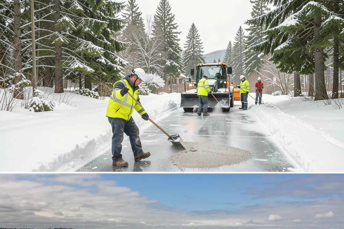 Eco-Friendly Ice Melt in University Place, Pierce County, WA - Eco-friendly ice melt is applied throughout the winter on environmentally sensitive properties whenever ice threatens.
