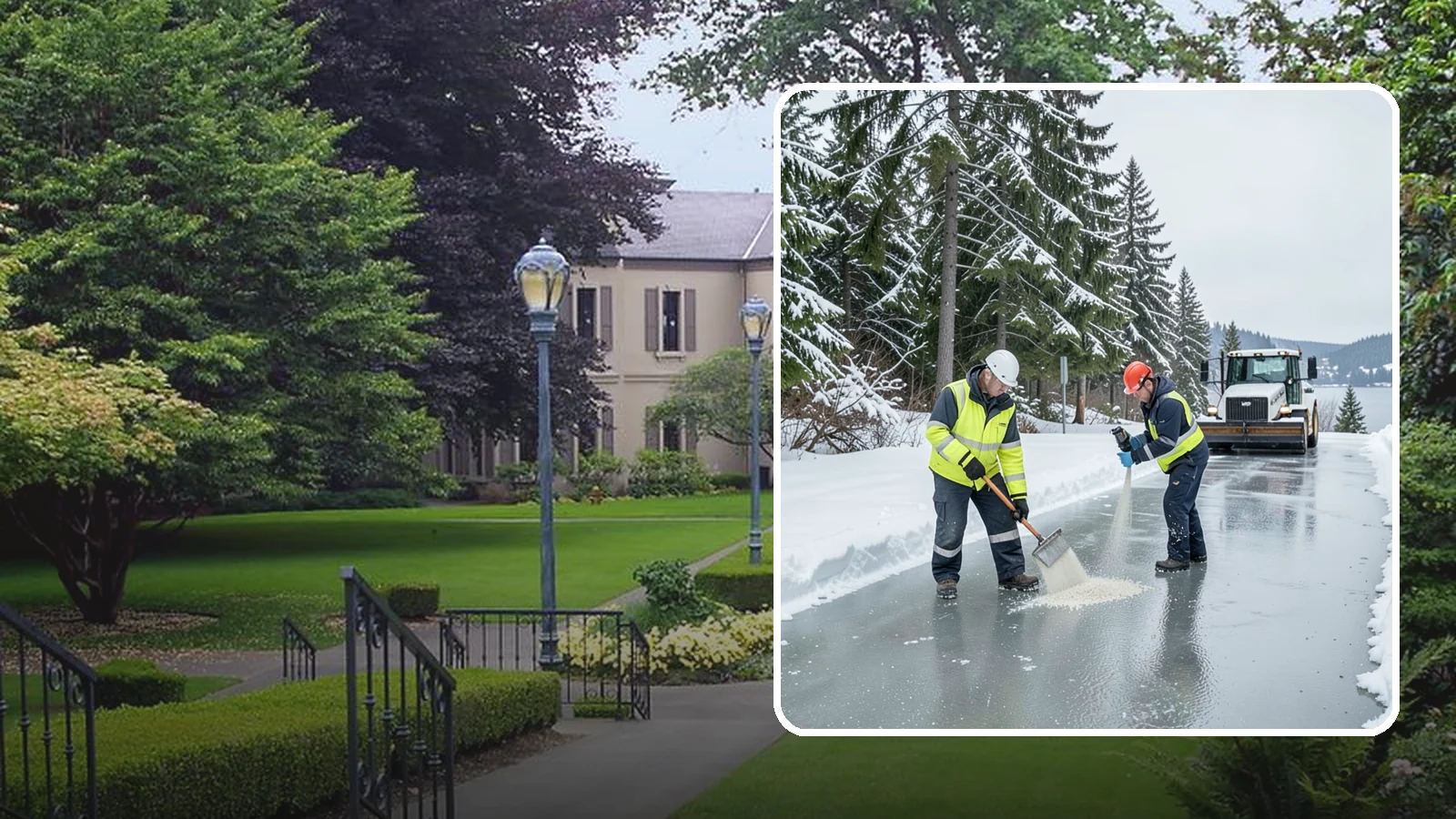 Eco-Friendly Ice Melt in Woodinville, King County, WA - Eco-friendly ice melt uses lower-impact deicers that protect Puget Sound waterways, soil, and native plantings.