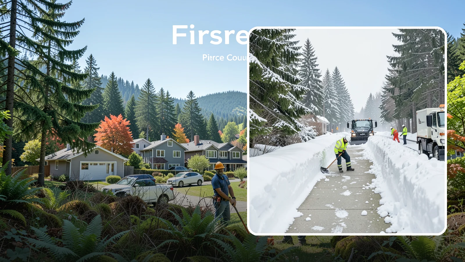 Emergency Access Clearing in Fircrest, Pierce County, WA - We rapidly clear the critical routes people need to enter and exit your property safely during a snow emergency.