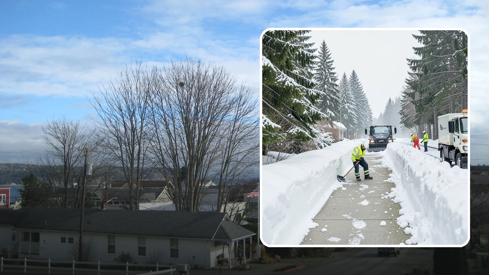 Emergency Access Clearing in Langley, Island County, WA - We rapidly clear the critical routes people need to enter and exit your property safely during a snow emergency.