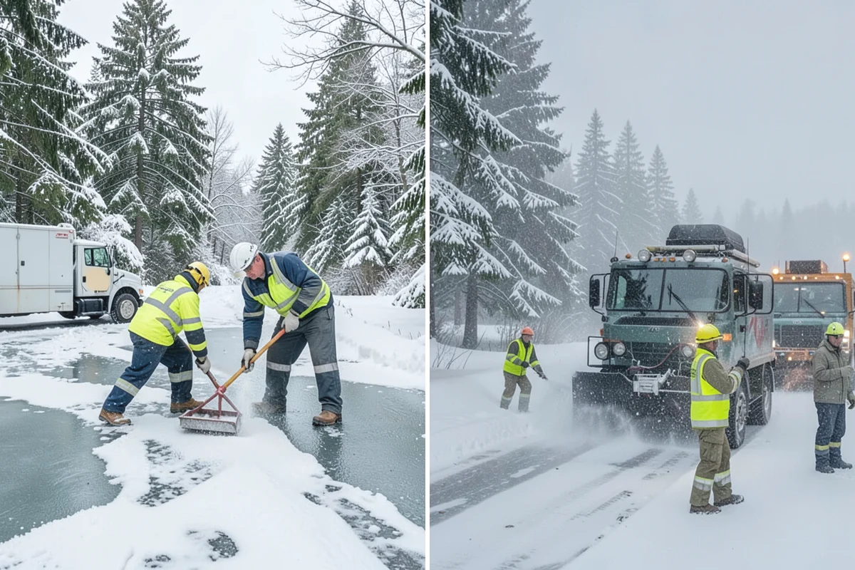 Emergency Commercial Snow Removal in Beaux Arts Village, King County, WA - Take your emergency call and confirm the critical access points