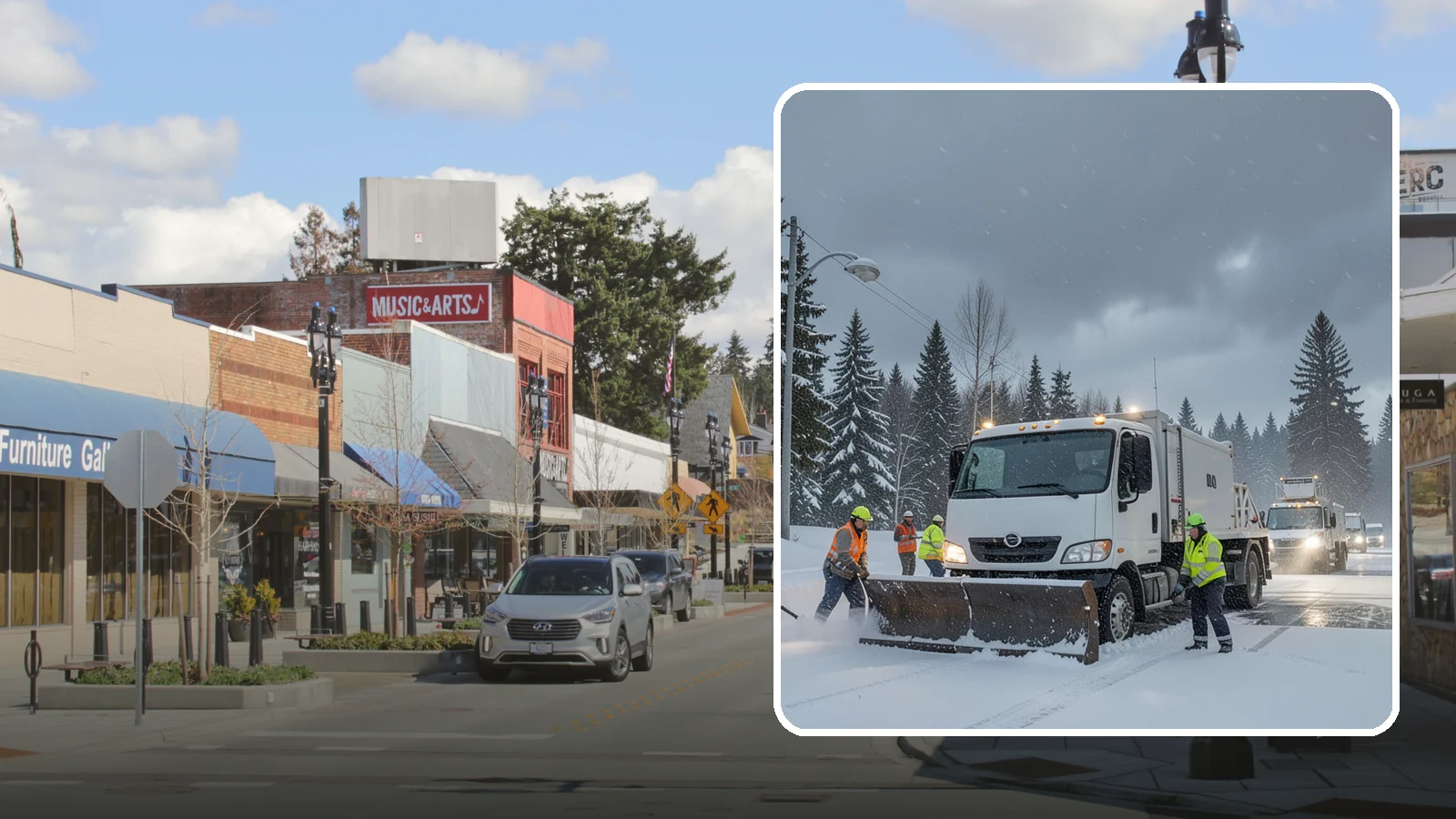 Emergency Commercial Snow Removal in Bothell, King County, WA - Get rapid, on-call snow and ice response when an unexpected storm threatens to shut down your commercial property.