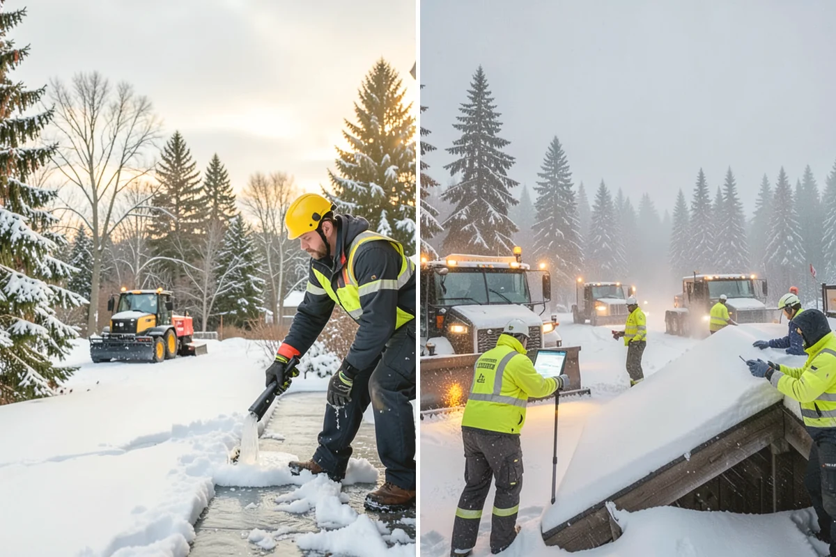 Emergency Commercial Snow Removal in Burlington, Skagit County, WA - Take your emergency call and confirm the critical access points
