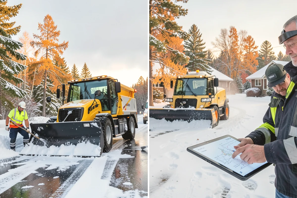 Emergency Commercial Snow Removal in Covington, King County, WA - Take your emergency call and confirm the critical access points
