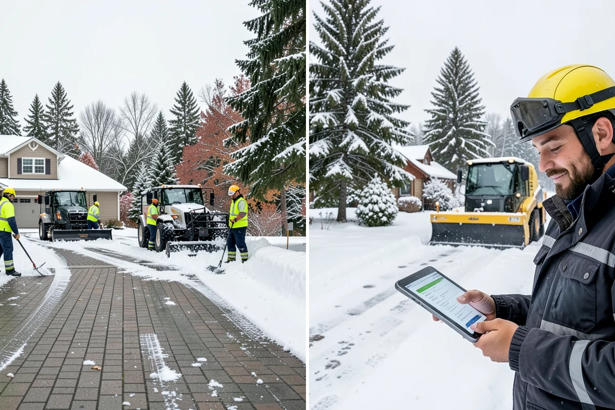 Emergency Commercial Snow Removal in DuPont, Pierce County, WA - Take your emergency call and confirm the critical access points