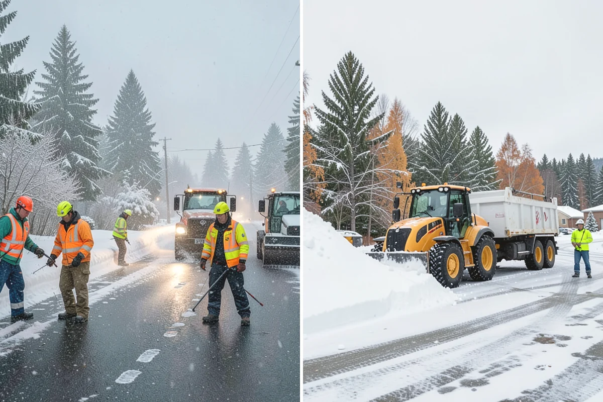 Emergency Commercial Snow Removal in Duvall, King County, WA - Take your emergency call and confirm the critical access points