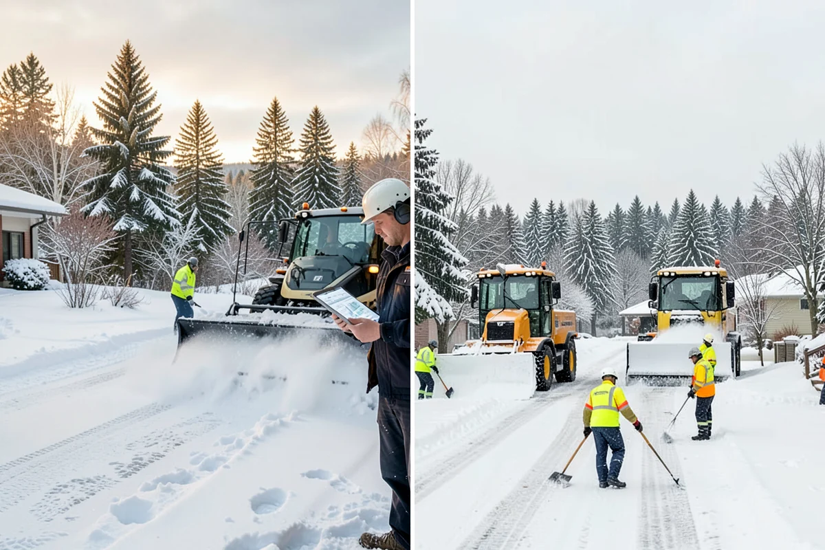 Emergency Commercial Snow Removal in Kenmore, King County, WA - Take your emergency call and confirm the critical access points