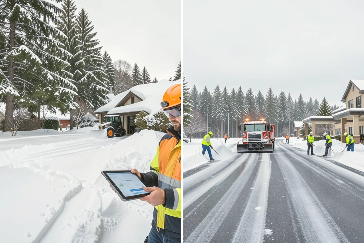 Emergency Commercial Snow Removal in Kirkland, King County, WA - Take your emergency call and confirm the critical access points