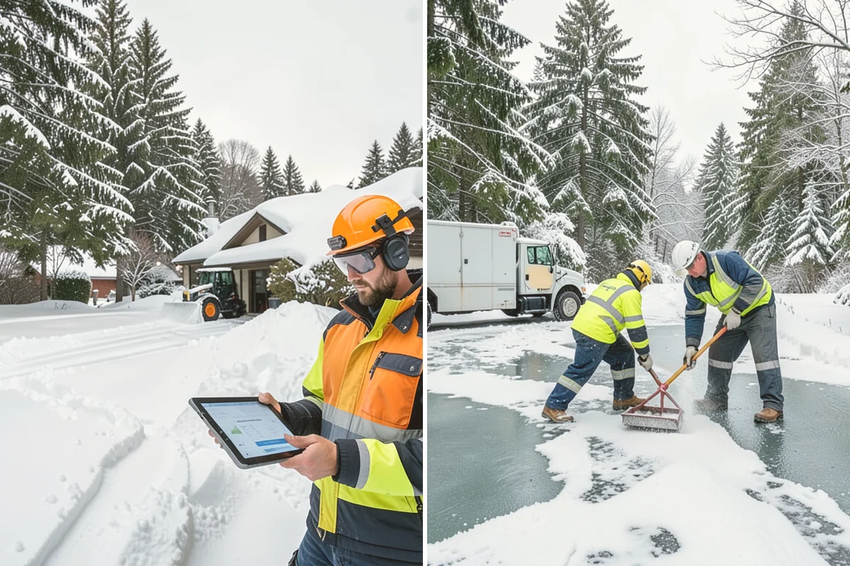 Emergency Commercial Snow Removal in Milton, King County, WA - Take your emergency call and confirm the critical access points