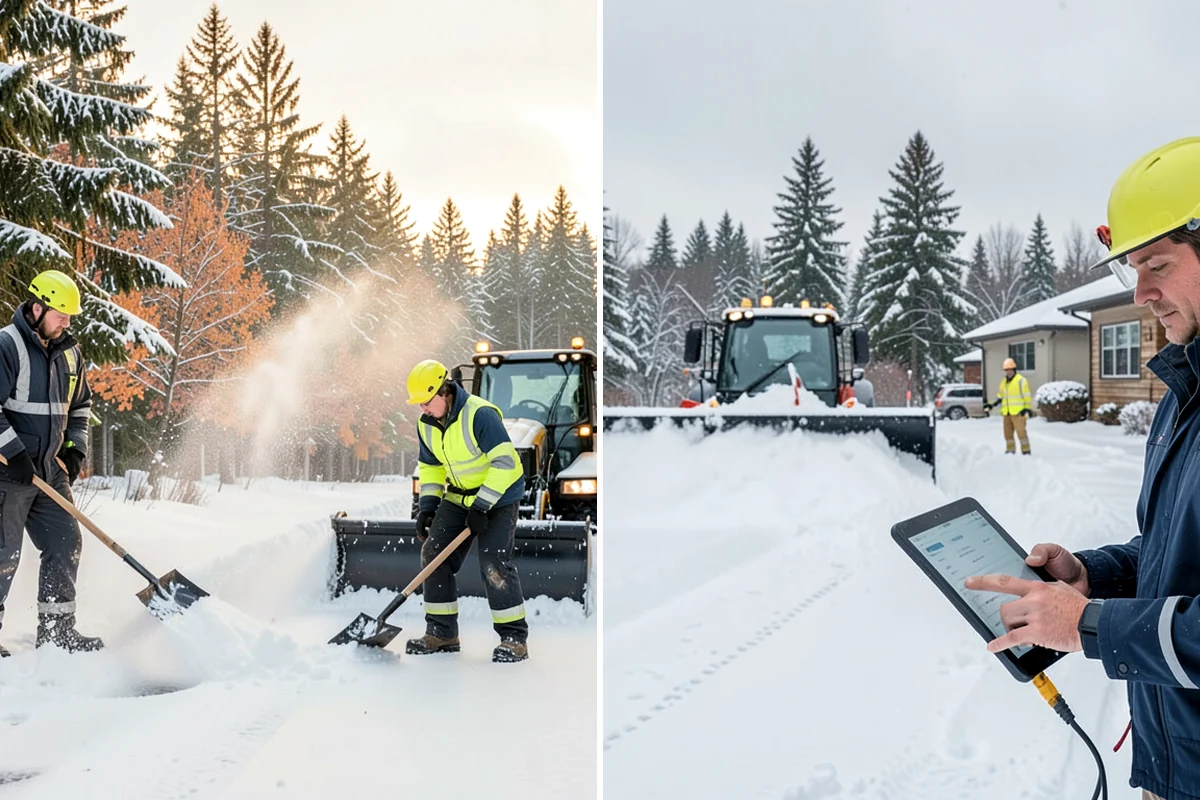 Emergency Commercial Snow Removal in Sedro-Woolley, Skagit County, WA - Take your emergency call and confirm the critical access points