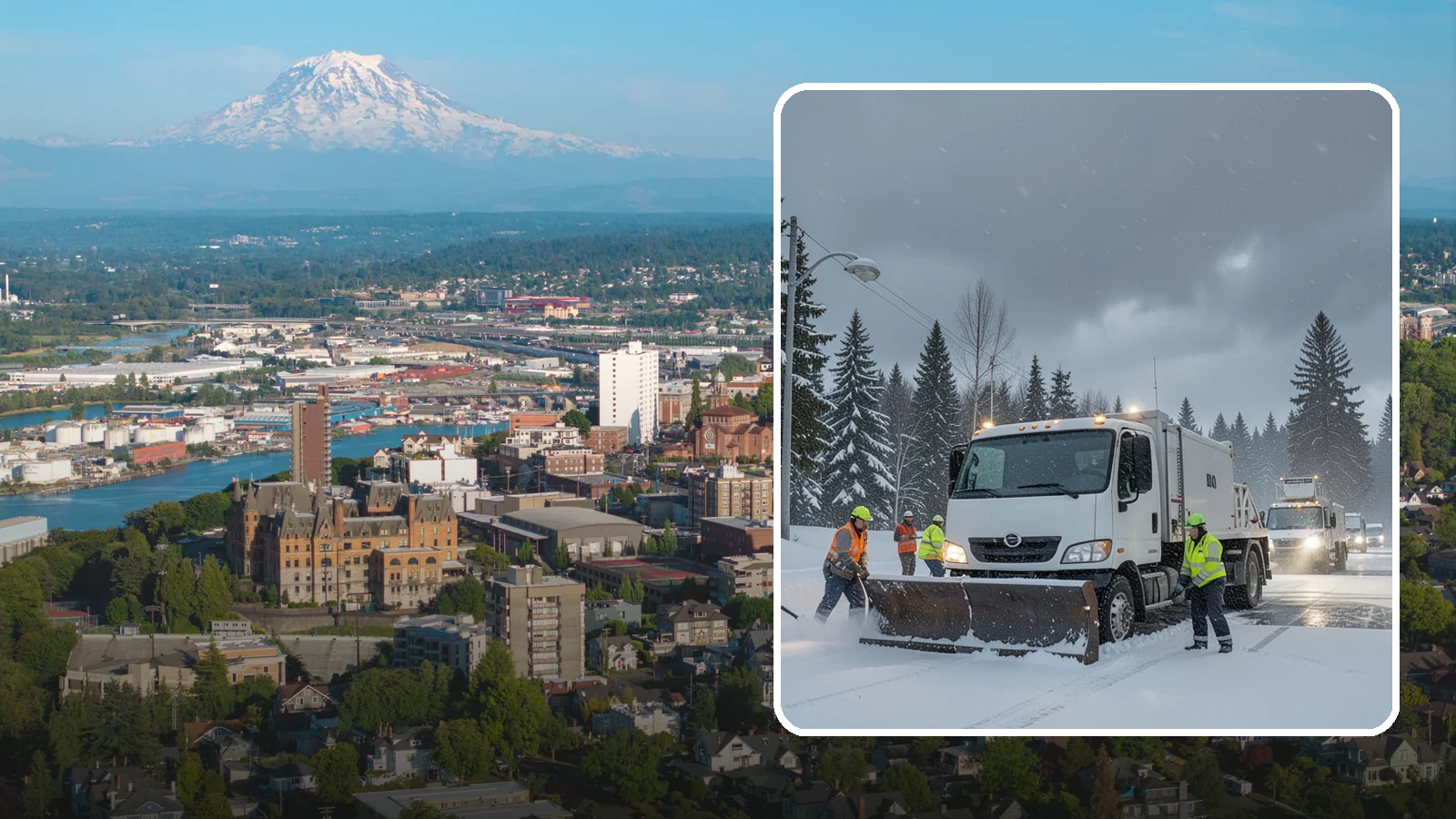 Emergency Commercial Snow Removal in Tacoma, Pierce County, WA - Get rapid, on-call snow and ice response when an unexpected storm threatens to shut down your commercial property.
