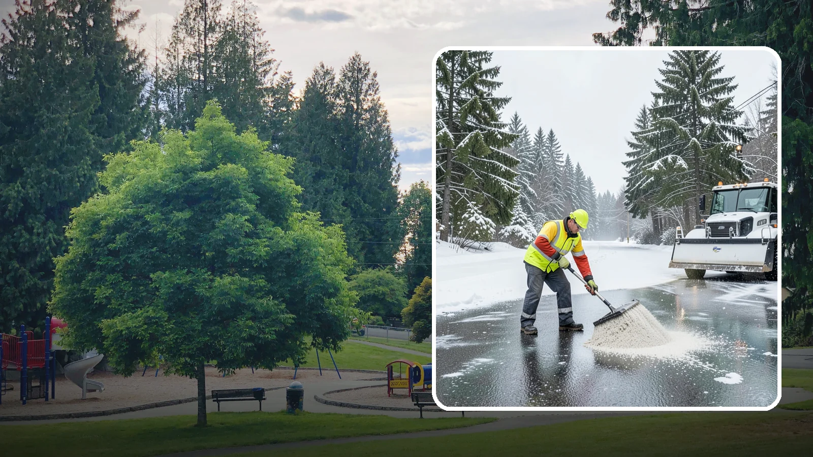 Emergency Deicing in Bonney Lake, Pierce County, WA - We respond fast across Western Washington to treat icy lots, walks, and entrances when a freeze turns your surfaces into a slip...