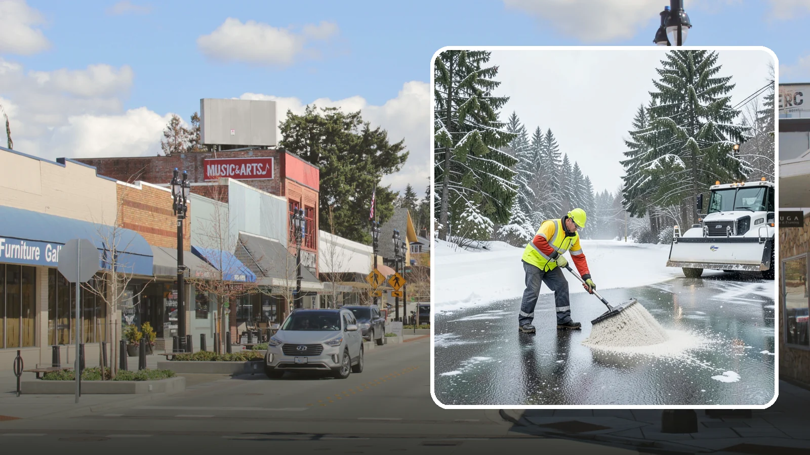 Emergency Deicing in Bothell, King County, WA - We respond fast across Western Washington to treat icy lots, walks, and entrances when a freeze turns your surfaces into a slip...