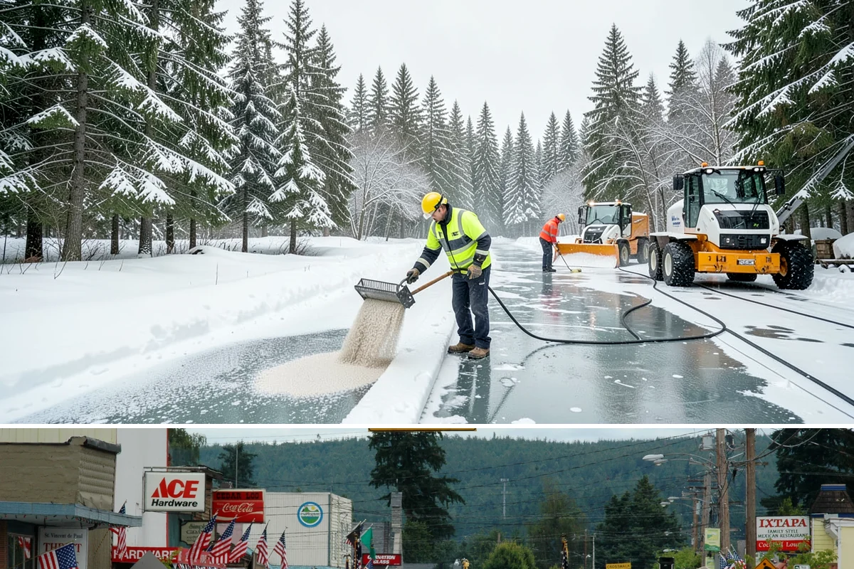 Emergency Deicing in Carnation, King County, WA - Emergency deicing is available throughout winter whenever freeze-thaw conditions glaze surfaces, most often from November through...