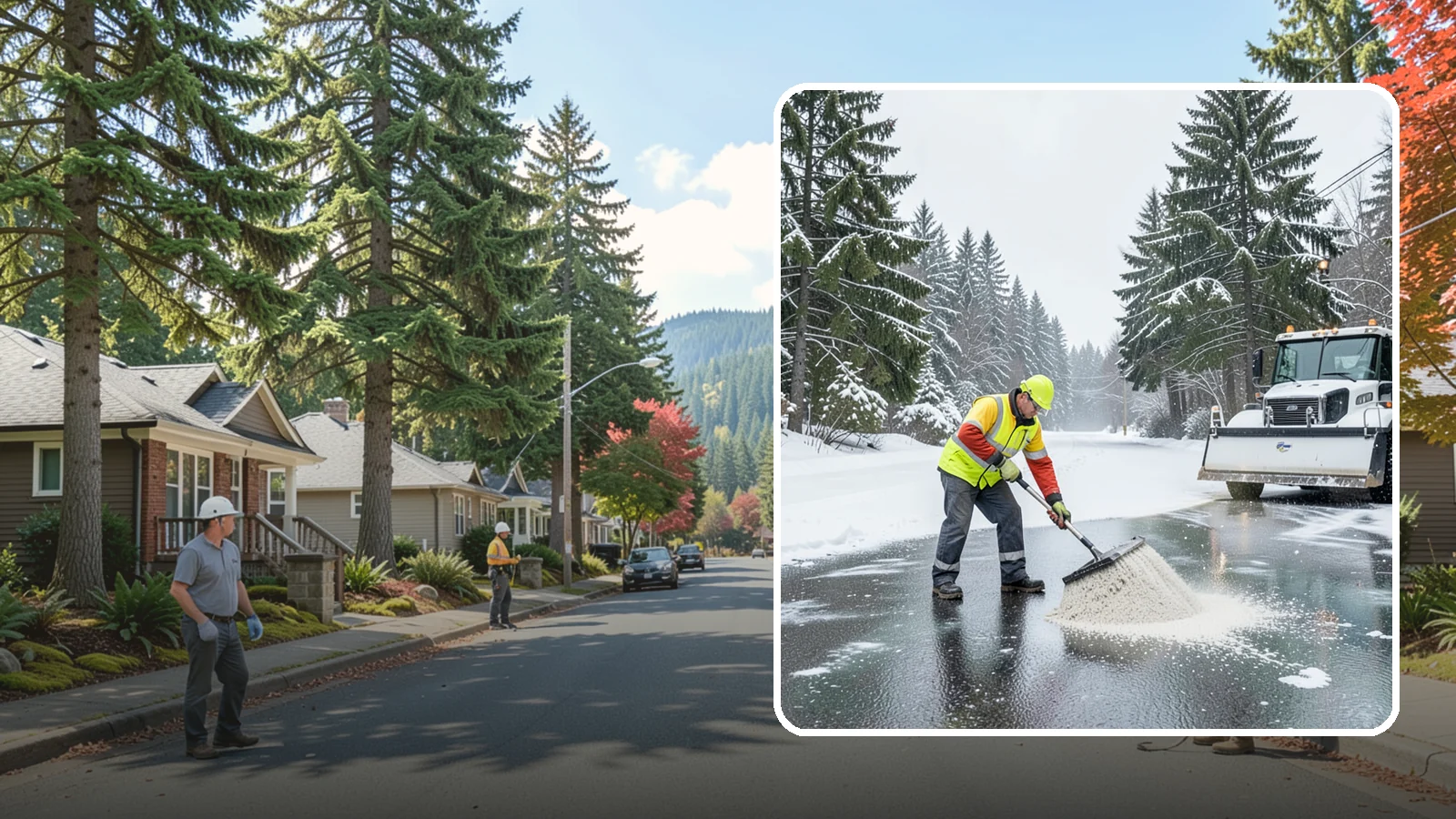 Emergency Deicing in Hunts Point, King County, WA - We respond fast across Western Washington to treat icy lots, walks, and entrances when a freeze turns your surfaces into a slip...