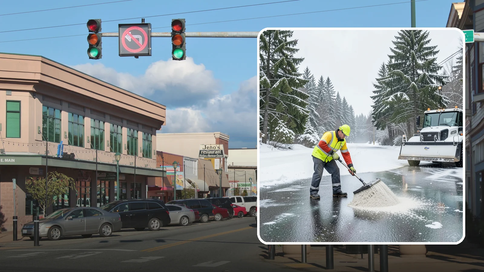 Emergency Deicing in Monroe, Snohomish County, WA - We respond fast across Western Washington to treat icy lots, walks, and entrances when a freeze turns your surfaces into a slip...