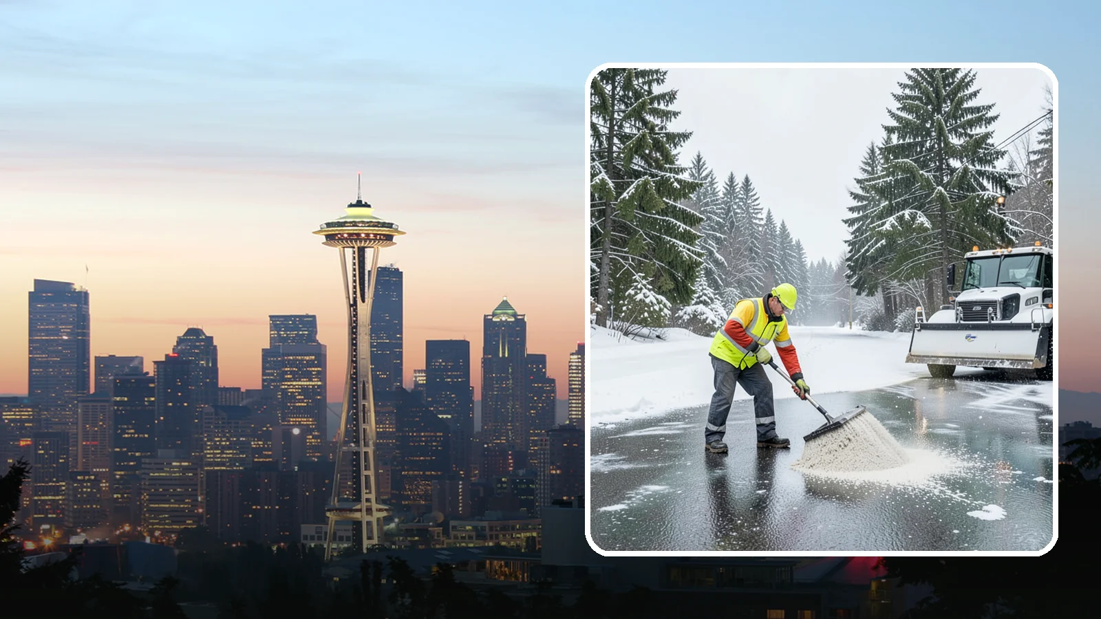 Emergency Deicing in Seattle, King County, WA - We respond fast across Western Washington to treat icy lots, walks, and entrances when a freeze turns your surfaces into a slip...