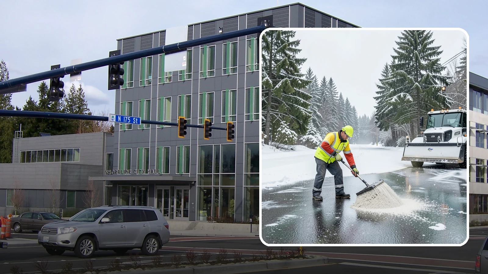 Emergency Deicing in Shoreline, King County, WA - We respond fast across Western Washington to treat icy lots, walks, and entrances when a freeze turns your surfaces into a slip...