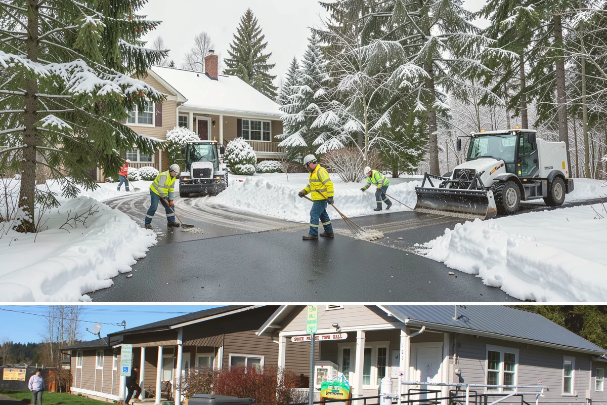Emergency Deicing in South Prairie, Pierce County, WA - Emergency deicing is available throughout winter whenever freeze-thaw conditions glaze surfaces, most often from November through...