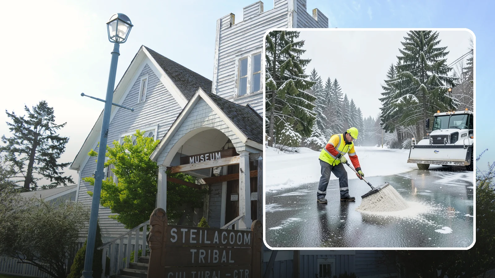 Emergency Deicing in Steilacoom, Pierce County, WA - We respond fast across Western Washington to treat icy lots, walks, and entrances when a freeze turns your surfaces into a slip...