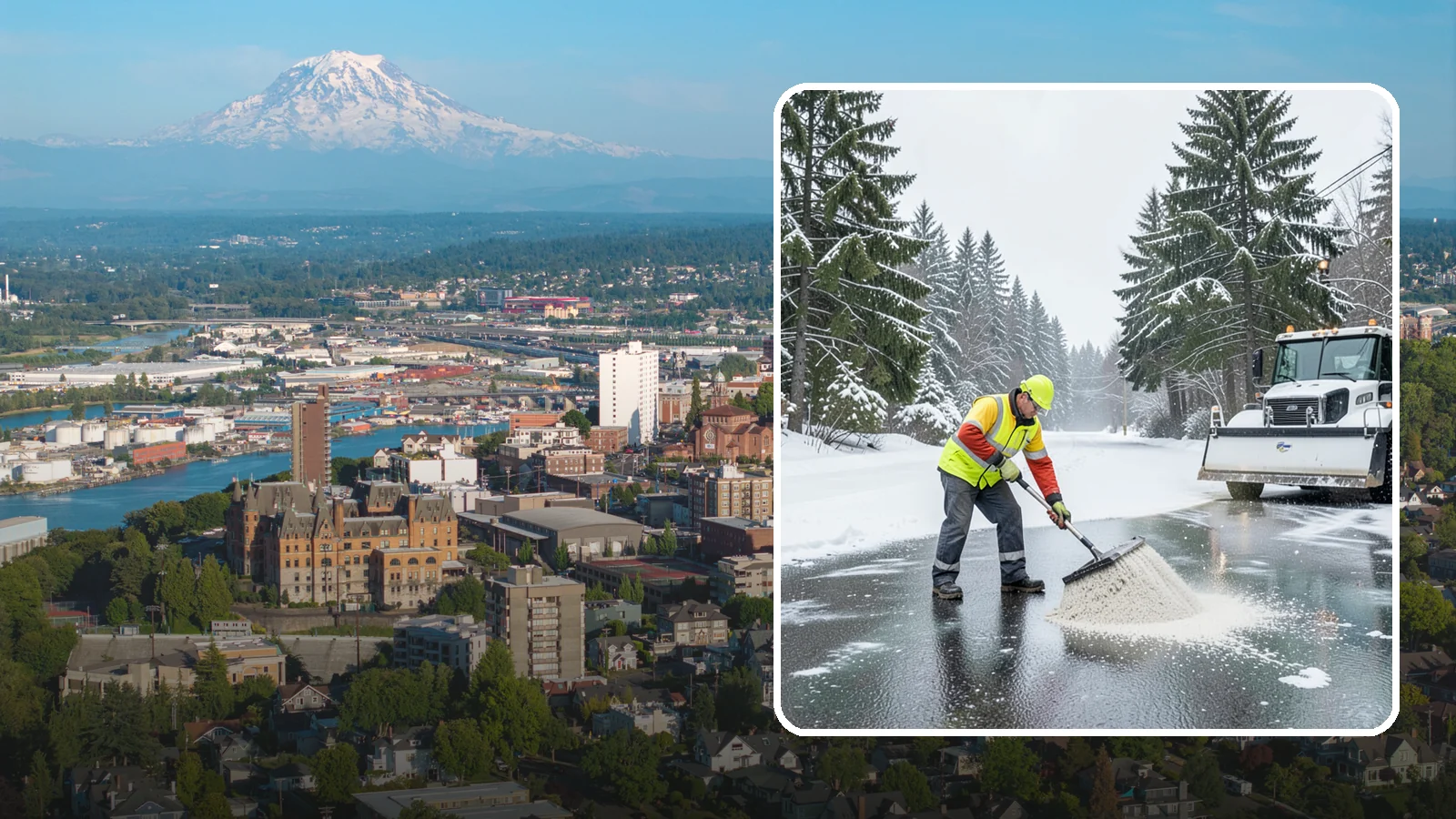 Emergency Deicing in Tacoma, Pierce County, WA - We respond fast across Western Washington to treat icy lots, walks, and entrances when a freeze turns your surfaces into a slip...
